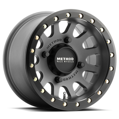Aluminum Wheels 14x7 MR401 Beadlock UTV Bolt Pattern 4 On 136 Offset 13 Lip Size 1.97 Titanium GY Matte Black Ring Method
