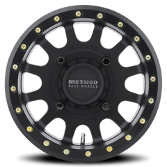 Aluminum Wheels 15x10 MR401 Beadlock UTV Bolt Pattern 4 On 136 Offset 25 Lip Size 2.05 Matte Black MB Method
