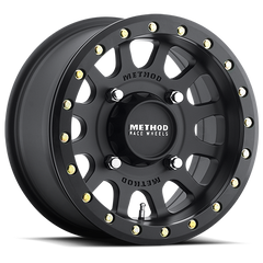 Aluminum Wheels 15x7 MR401 Beadlock UTV Bolt Pattern 4 On 136 Offset 38 Lip Size 0.79 Matte Black MB Method