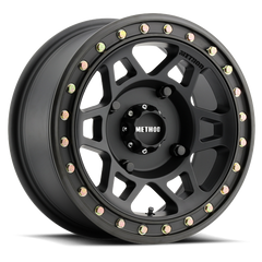 Aluminum Wheels 15x7 MR405 Beadlock UTV Bolt Pattern 4 On 136 Offset 38 Matte Black MB Method