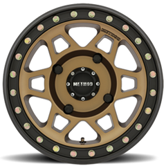 Aluminum Wheels 15x7 MR405 Beadlock UTV Bolt Pattern 4 On 136 Offset 38 Method Bronze BRZ Matte Black Ring Method