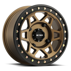 Aluminum Wheels 15x7 MR405 Beadlock UTV Bolt Pattern 4 On 136 Offset 38 Method Bronze BRZ Matte Black Ring Method