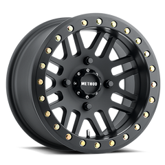 Aluminum Wheels 14x10 MR406 Beadlock UTV Bolt Pattern 4 On 136 Offset 0 Lip Size 3.43 Matte Black MB Method