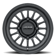 Aluminum Wheels 15x10 MR411 Bead Grip UTV Bolt Pattern 4 On 136 Offset 25 Lip Size 3.23 Matte Black MB Method
