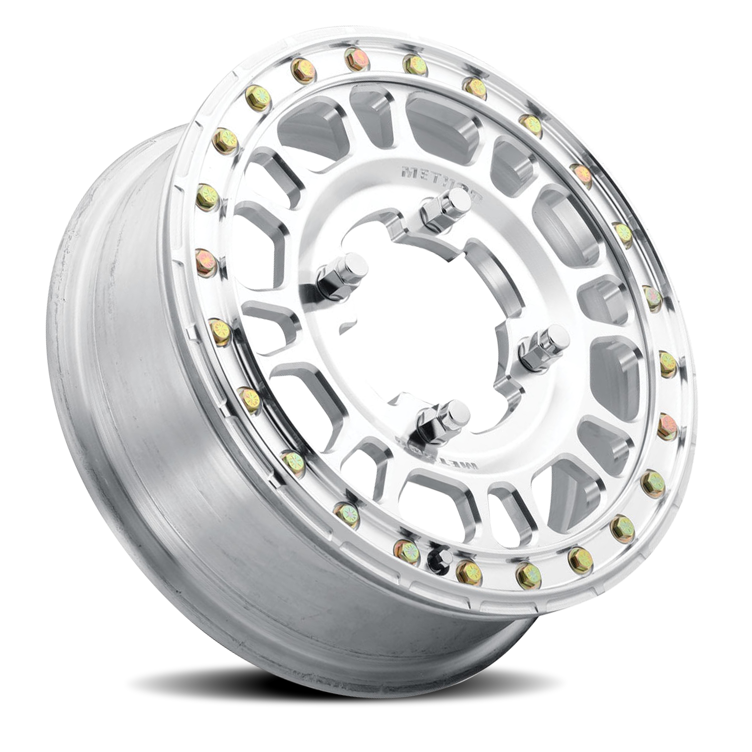 Aluminum Wheels 15x5 MR412 Beadlock UTV Bolt Pattern 4 On 136 Offset 43 Lip Size 0 Machined Raw Machined Method