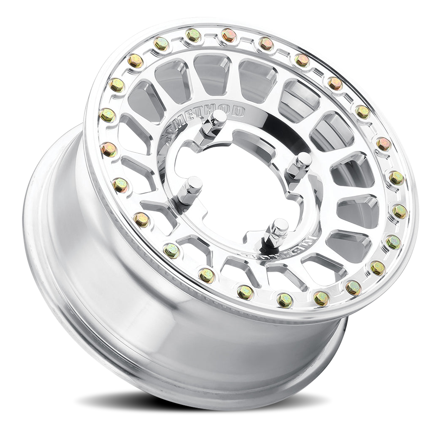 Aluminum Wheels 15x10 MR413 Beadlock UTV Bolt Pattern 4 On 136 Offset 25 Lip Size 2.28 Polished Method