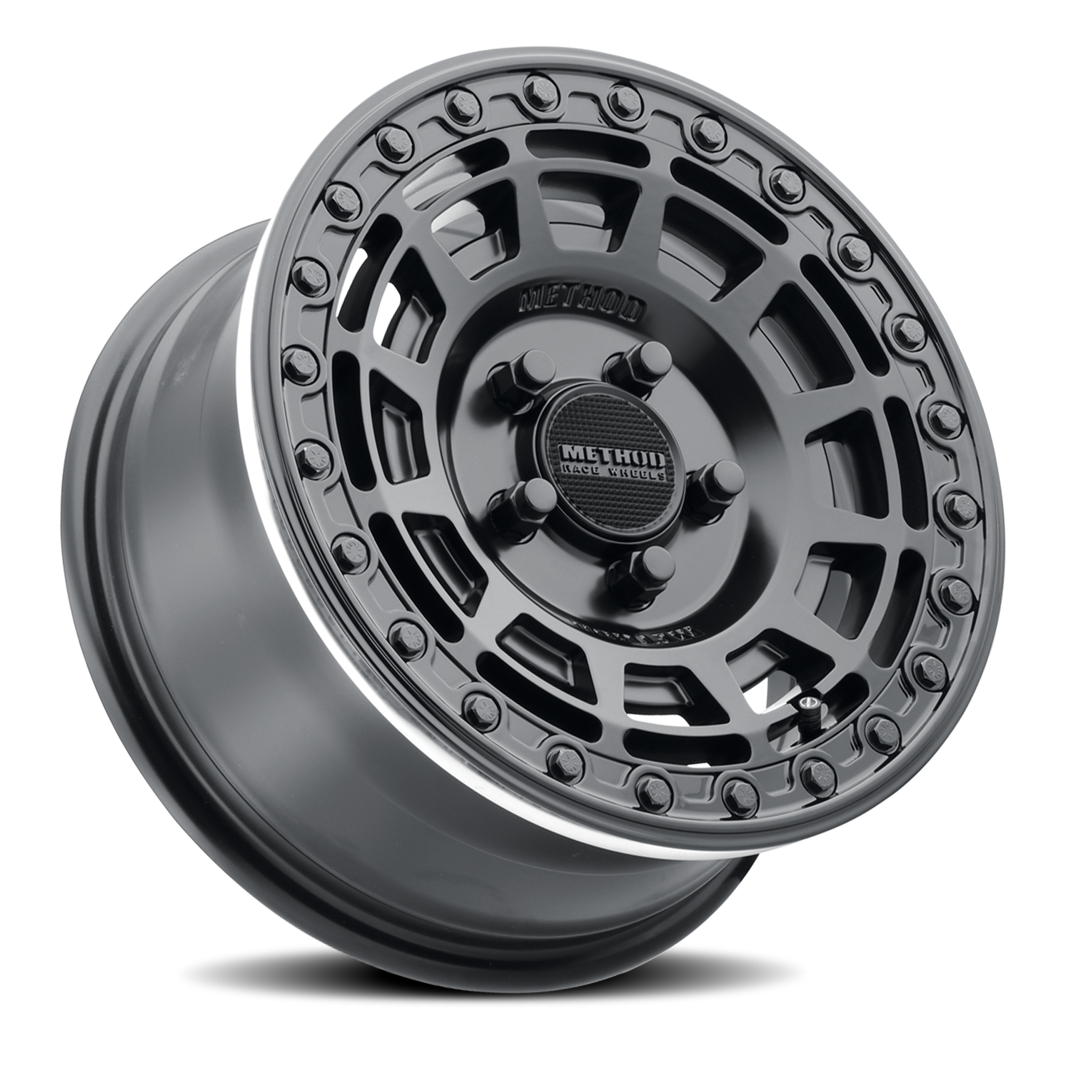 Aluminum Wheels 15x10 MR415 Beadlock UTV Bolt Pattern 4 On 136 Offset 25 Lip Size 2.09 Matte Black MB Gloss Black Ring Method