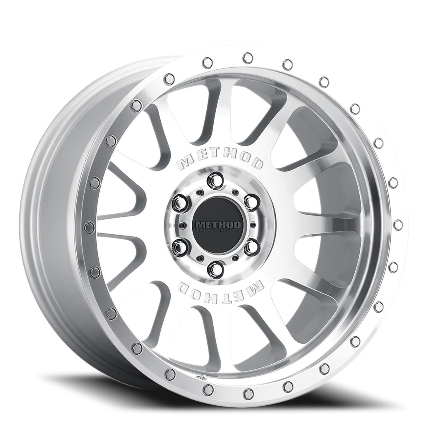 Aluminum Wheels 20x10 NV MR605 Bolt Pattern 8 On 180 Offset -24 Lip Size 2.83 Machined Silver SL Clear Coat Method