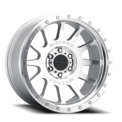 Aluminum Wheels 20x10 NV MR605 Bolt Pattern 8 On 180 Offset -24 Lip Size 2.83 Machined Silver SL Clear Coat Method