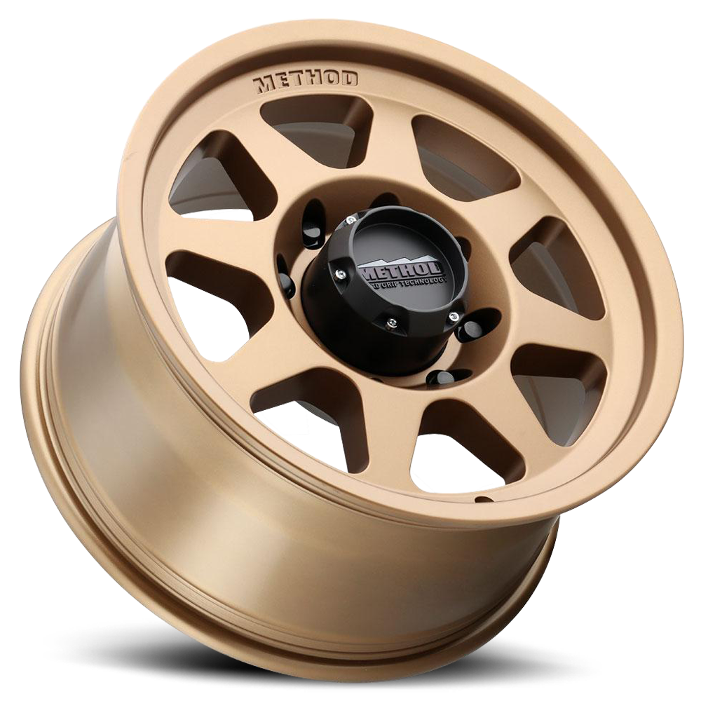 Aluminum Wheels 18x9 HD Bead Grip MR701 Bolt Pattern 8 On 165.1 Offset 18 Lip Size 1.81 Method Bronze BRZ Method