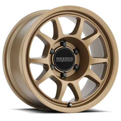 Aluminum Wheels 17x8.5 Bead Grip MR702 Bolt Pattern 6 On 139.7 Offset 0 Lip Size 1.18 Method Bronze BRZ Method