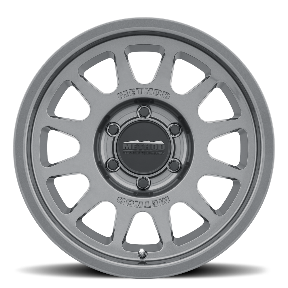 Aluminum Wheels 16x6.5 Bead Grip MR703 Bolt Pattern 6 On 180 Offset 90 Lip Size 0 Gloss Titanium SL Method