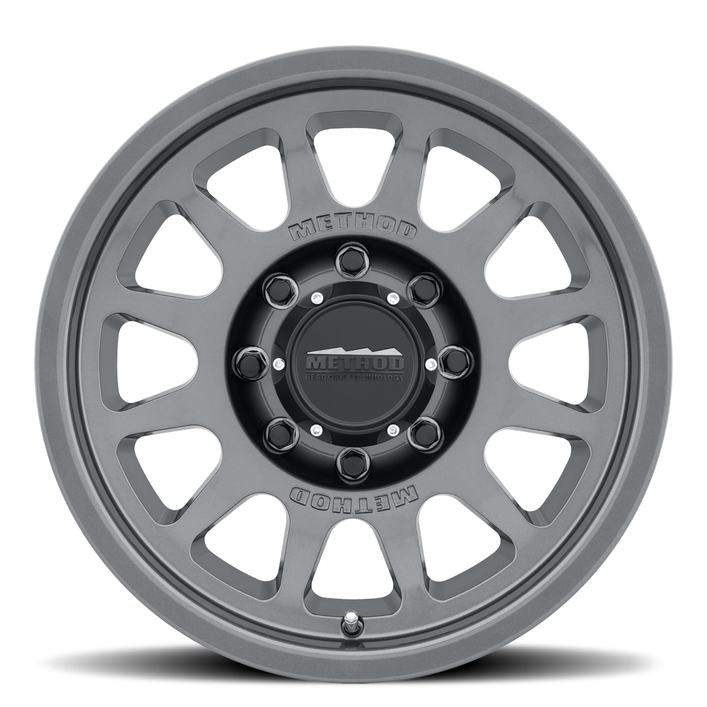 Aluminum Wheels 17x9 Bead Grip MR703 Bolt Pattern 8 On 165.1 Offset -12 Lip Size 1.18 Gloss Titanium SL Method