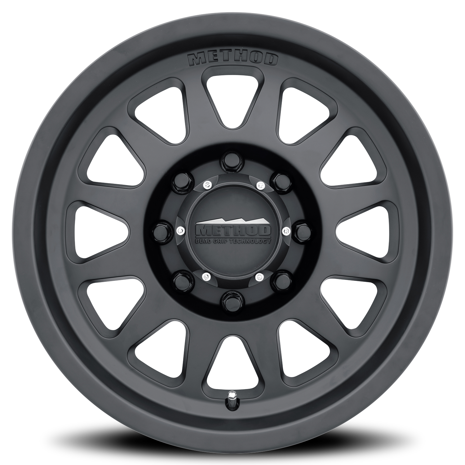 Aluminum Wheels 17x9 Bead Grip MR704 Bolt Pattern 8 On 180 Offset 18 Lip Size 1.77 Matte Black MB Method