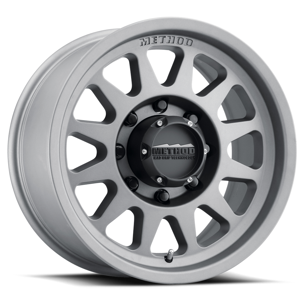 Aluminum Wheels 17x9 Bead Grip MR704 Bolt Pattern 8 On 180 Offset 18 Lip Size 1.77 Titanium SL Method