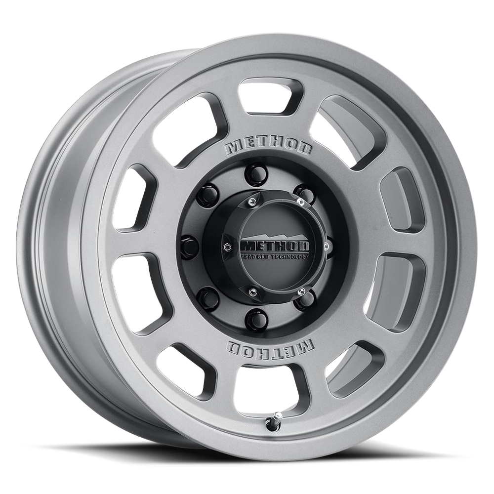 Aluminum Wheels 17x8.5 Bead Grip MR705 Bolt Pattern 8 On 180 Offset 0 Lip Size 1.22 Titanium SL Method