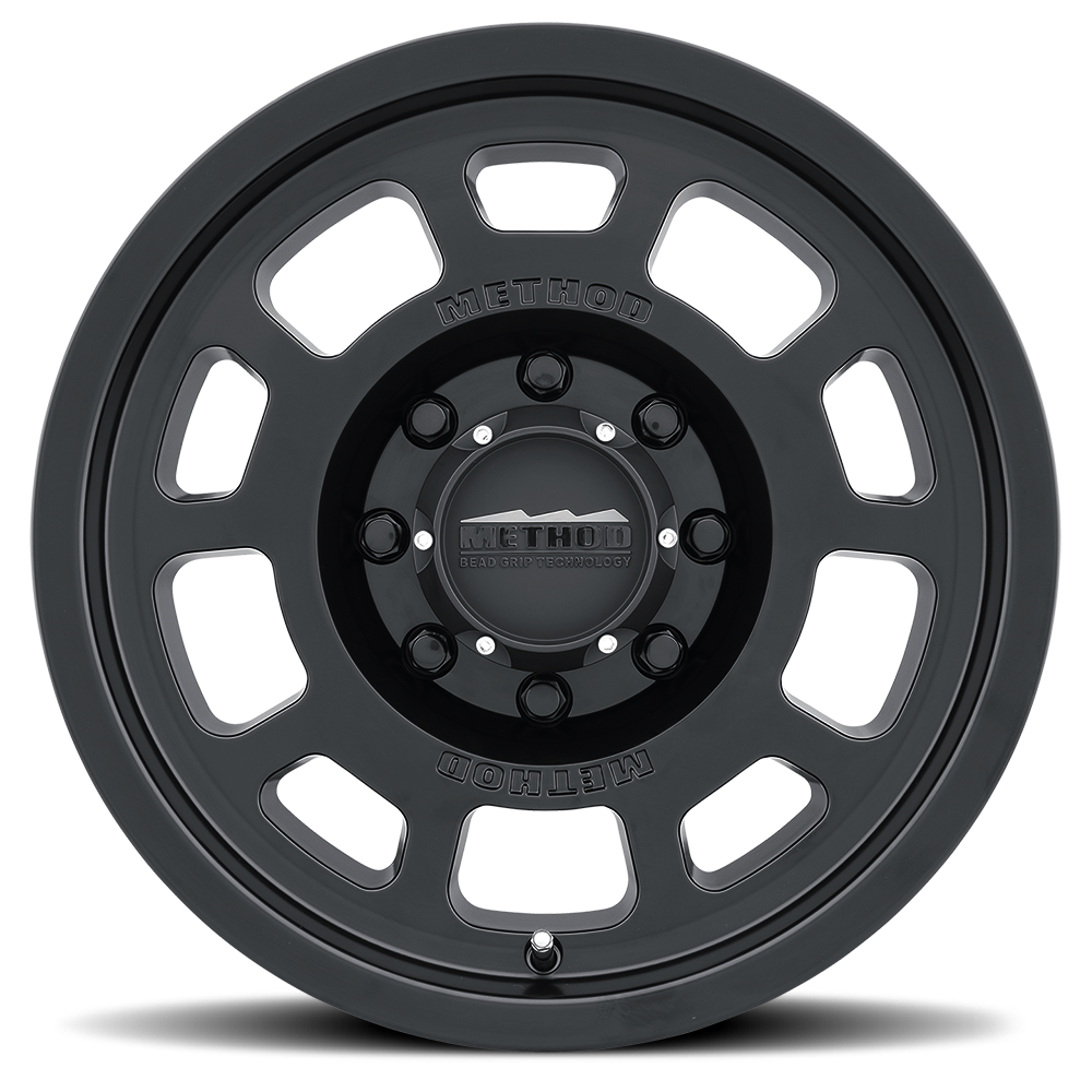 Aluminum Wheels 17x8.5 Bead Grip MR705 Bolt Pattern 8 On 180 Offset 0 Lip Size 1.22 Matte Black MB Method