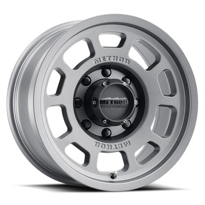 Aluminum Wheels 17x8.5 Bead Grip MR705 Bolt Pattern 8 On 180 Offset 0 Lip Size 1.22 Titanium SL Method