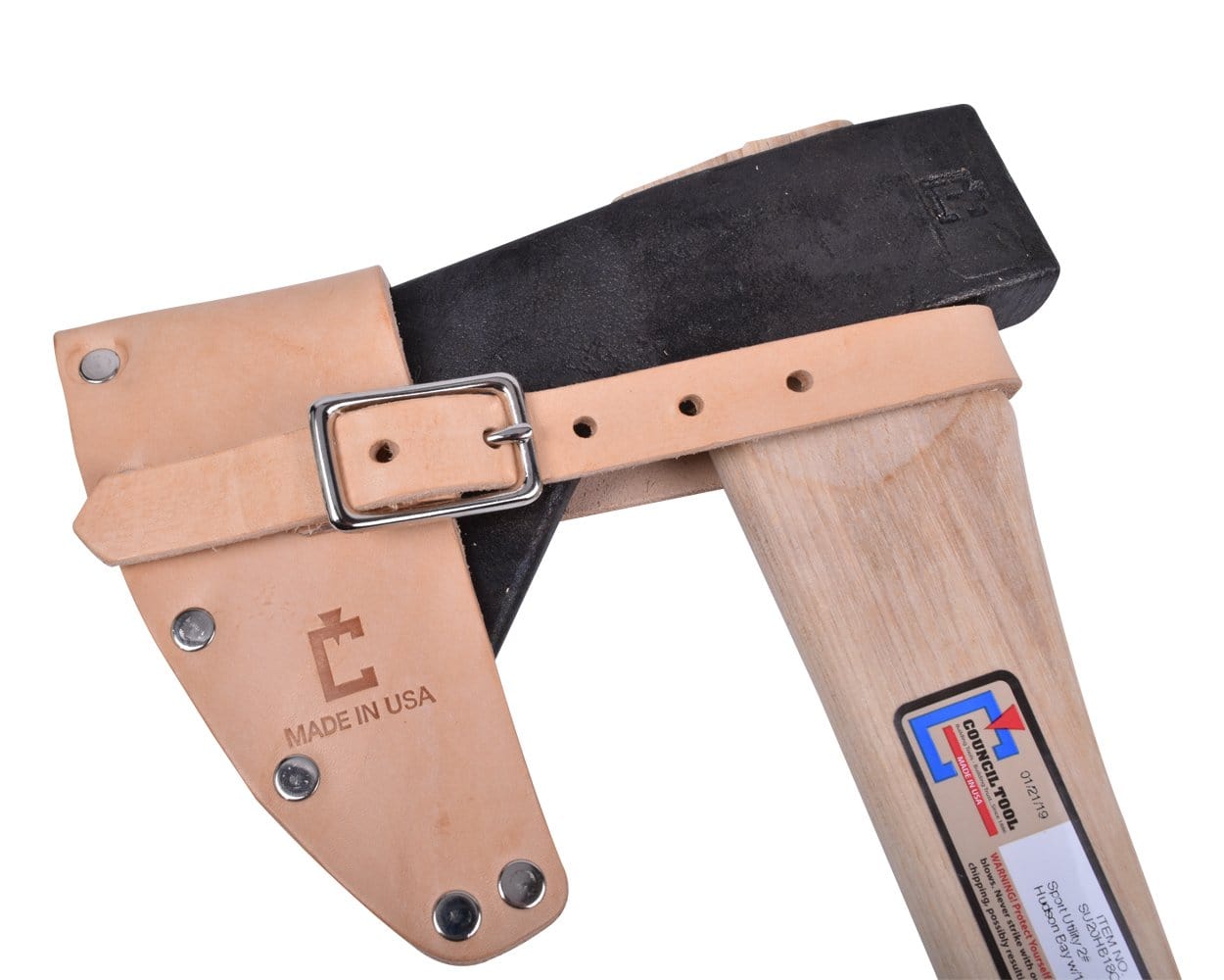 Natural Leather Mask, Riveted Design with Strap for Hudson Bay and Boy Axes