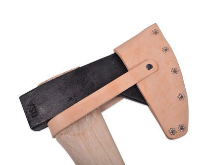 Natural Leather Mask, Riveted Design with Strap for Hudson Bay and Boy Axes